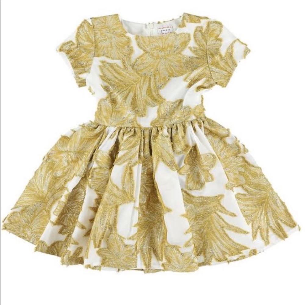 Gorgeous Morley white and gold party dress, size 6, NWT